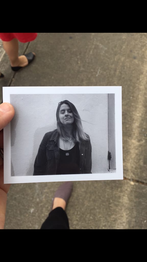 Photo of a black and white polaroid of kristyn miller, connecticut photographer